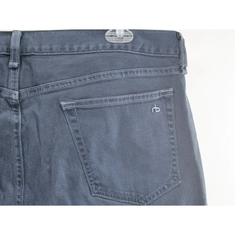 rag & bone Men 38x32 Minna Dark Blue Fit Slim Fit Stretch Denim Jeans Button Fly